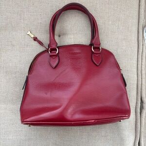 GOLD PFEIL Vintage red leather top handle bag Made in Germany